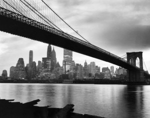 Suspension bridge across a river, Brooklyn Bridge, New York City, New York, USA