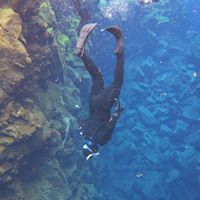 Me swimming between tectonic plates at Silfra