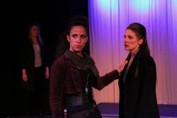 Leah Dutchin as Othello and Laura Frye as Iago. (Photo Queens Gazette)